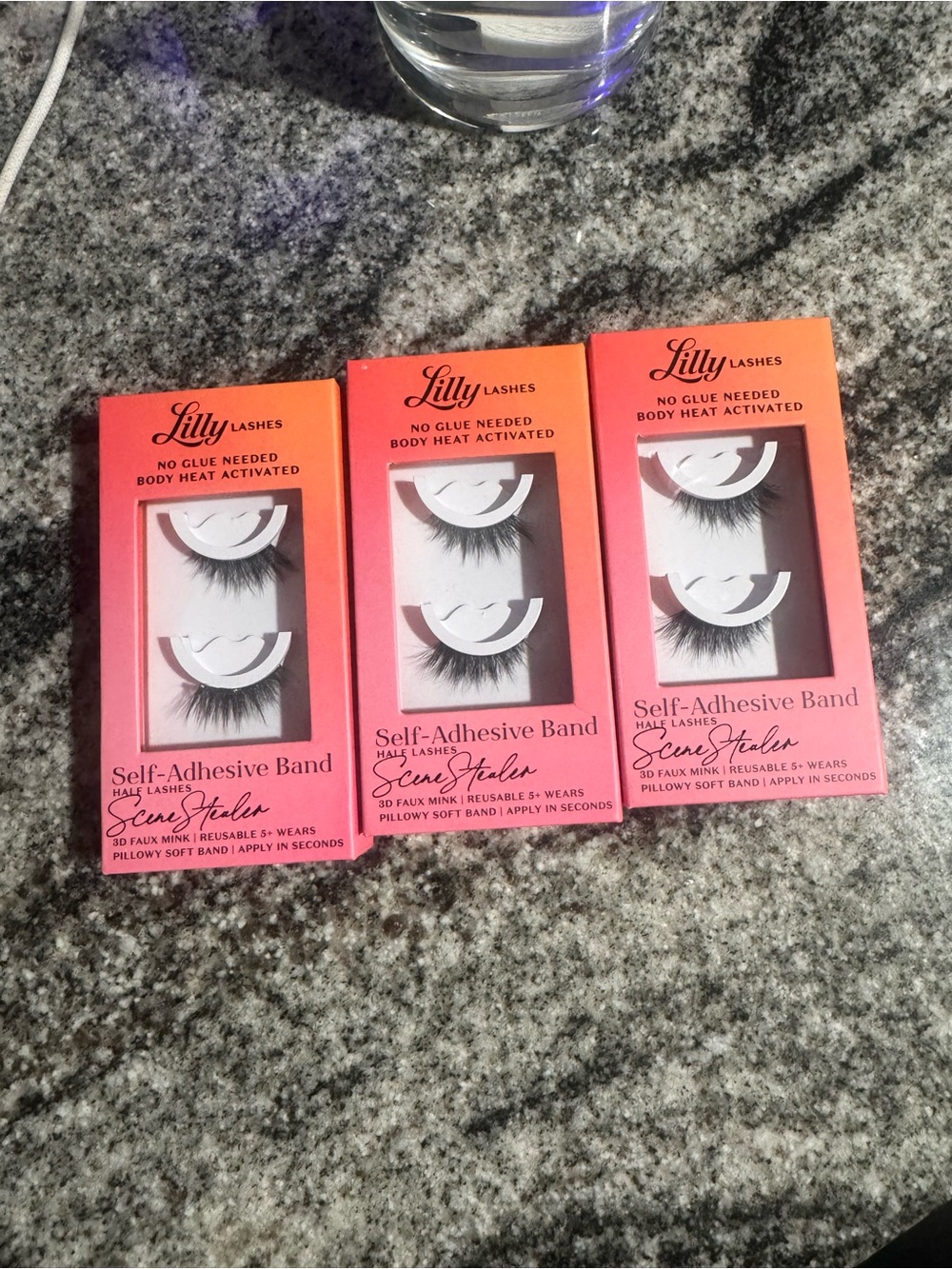 Lilly Lashes Self-Adhesive Band False Lashes - Pink/Coral Packaging